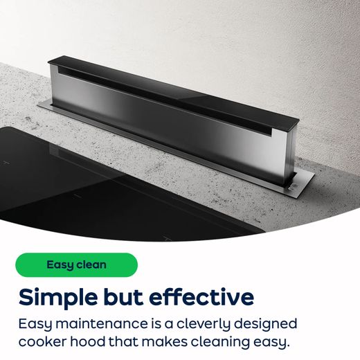 Elica 84 cm Downdraft Cooker Hood - Stainless Steel - AO Annotation - Easy Maintenance